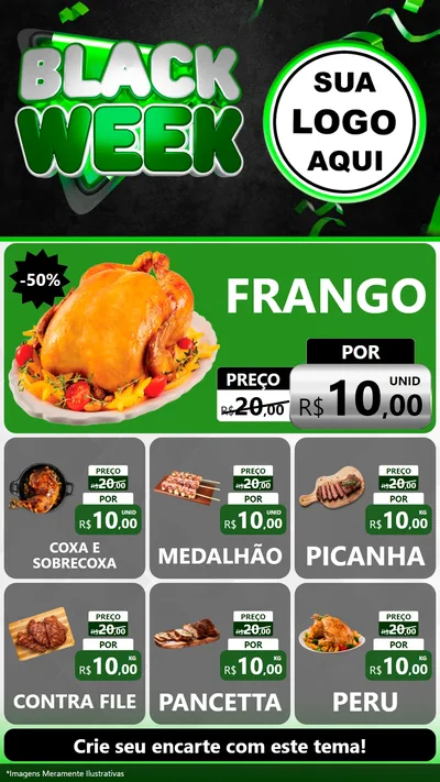 Modelo de Rede Social para Stories com o tema Black Week para Assados