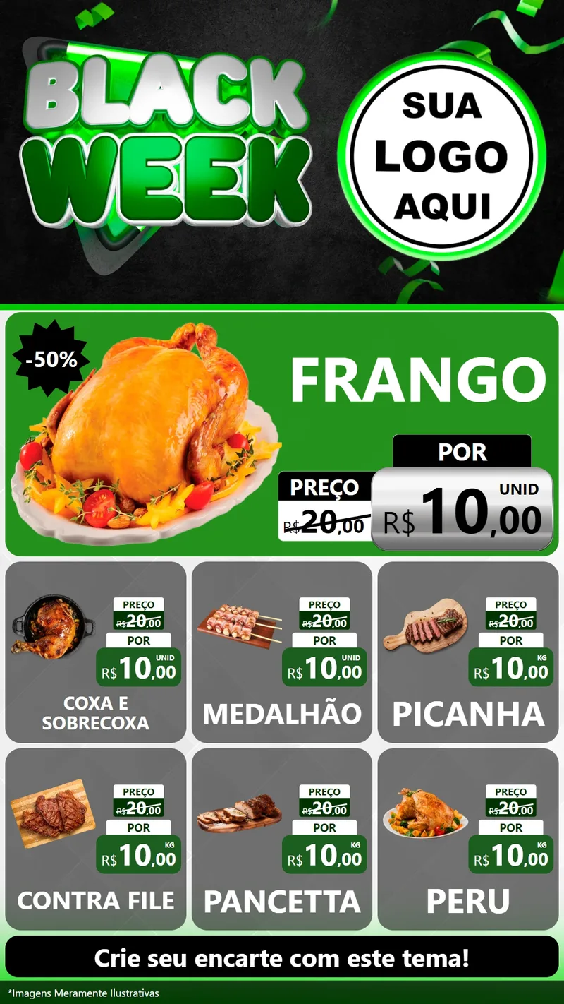 Modelo de Rede Social para Stories com o tema Black Week para Assados