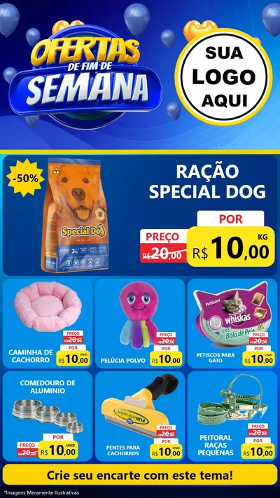 Modelo de Rede Social para Stories com o tema Ofertas de Fim de Semana para Pet Shop