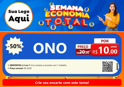 Modelo de Cartaz para Cartaz A4 Horizontal com o tema Semana Economia Total para Óticas