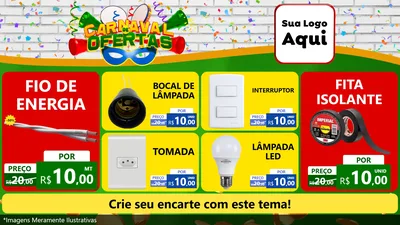Modelo de TV para TV Horizontal com o tema Carnaval de Ofertas para Materiais Elétricos