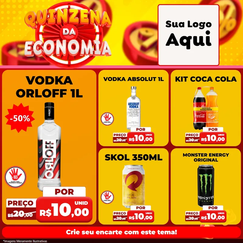 Modelo de Rede Social para Feed Facebook com o tema Quinzena Da Economia para Distribuidora de bebidas