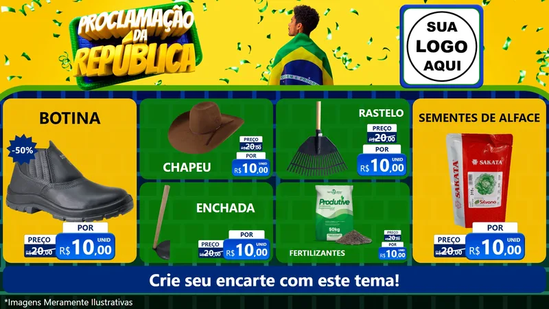 Modelo de TV para TV Horizontal com o tema Proclamação da República para Agropecuária