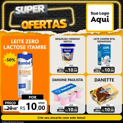 Modelo de Rede Social para Feed Facebook com o tema Super Ofertas para Frios e Laticínios