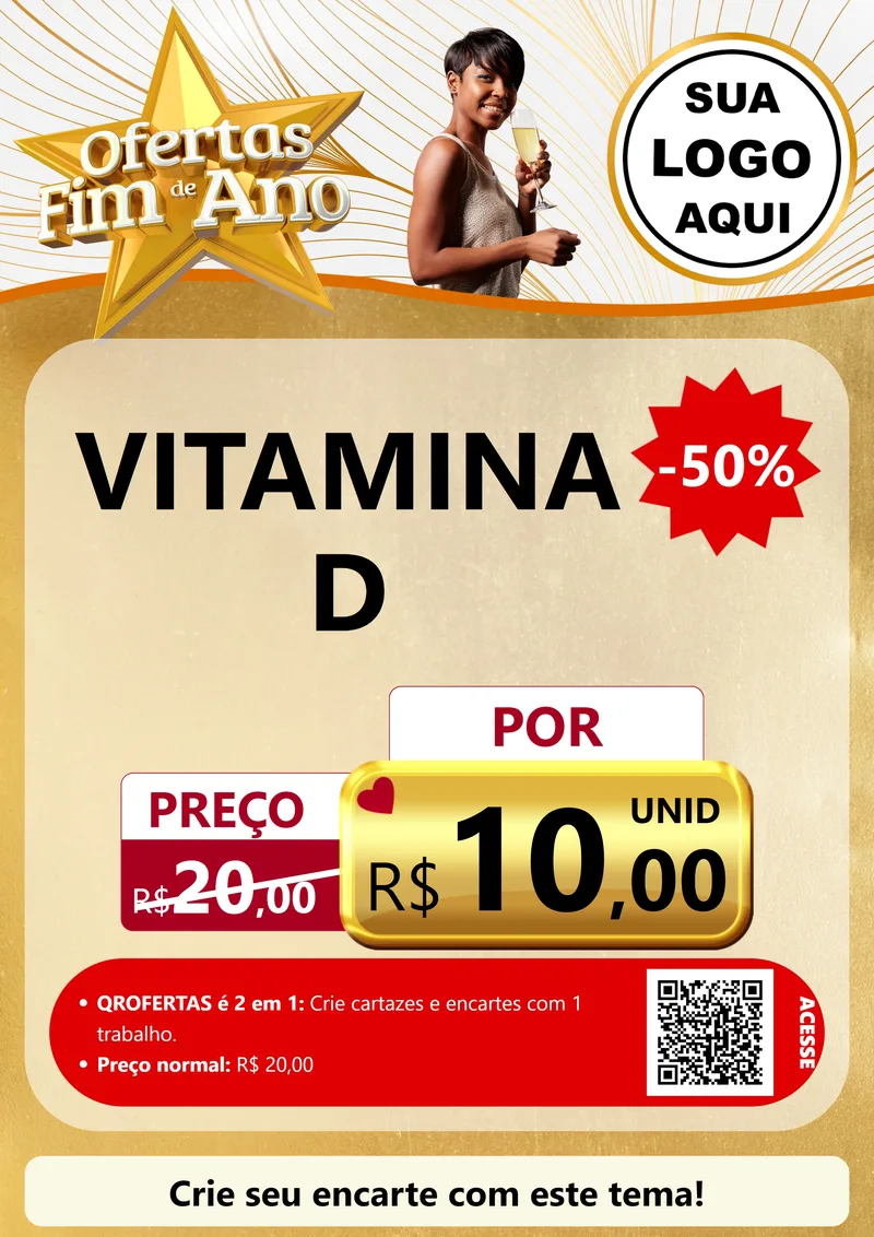 Modelo de Cartaz para Cartaz A4 Vertical com o tema Ofertas Fim de Ano para Farmácia