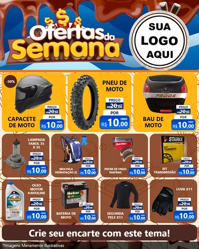 Modelo de Rede Social para Feed Instagram com o tema Ofertas da Semana - Páscoa para Moto peças