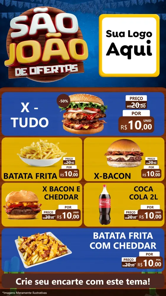 Modelo de TV para TV Vertical com o tema São João Ofertas Imbatíveis! - Junina para Hamburgueria