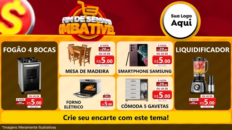 Modelo de TV para TV Horizontal com o tema Fim de Semana Imbatível para Móveis e Eletro