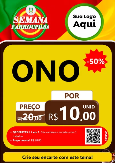 Modelo de Cartaz para Cartaz A4 Vertical com o tema Semana Farroupilha para Óticas