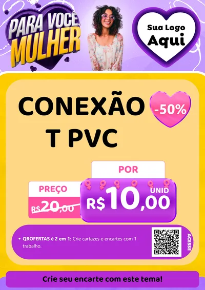 Modelo de Cartaz para Cartaz A4 Vertical com o tema Para Você, Mulher para Tubos e conexões