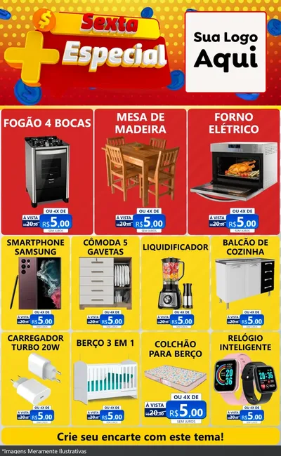 Modelo de Encarte para Encarte Grande com o tema Sexta Mais Especial para Móveis e Eletro
