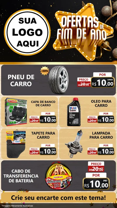 Modelo de TV para TV Vertical com o tema Ofertas de Fim de Ano para Auto peças