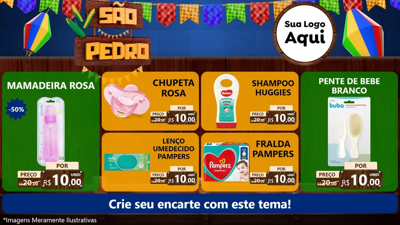 Modelo de TV para TV Horizontal com o tema São Pedro para Bebês