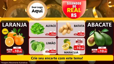 Modelo de TV para TV Horizontal com o tema Segundou do Real para Hortifrúti