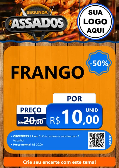 Modelo de Cartaz para Cartaz A4 Vertical com o tema Segunda dos Assados para Assados