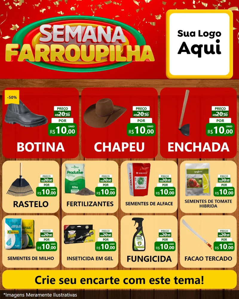 Modelo de Rede Social para Feed Instagram com o tema Semana Farroupilha para Agropecuária