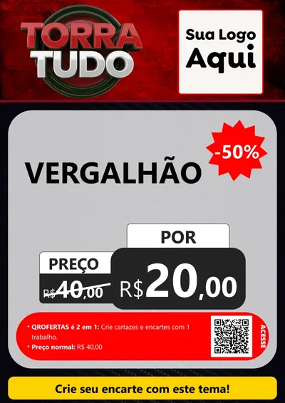 Modelo de Cartaz para Cartaz A4 Vertical com o tema Torra Tudo para Ferragens