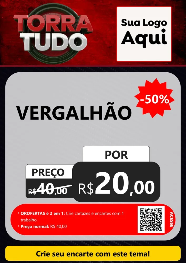 Modelo de Cartaz para Cartaz A4 Vertical com o tema Torra Tudo para Ferragens
