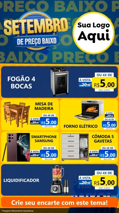 Modelo de TV para TV Vertical com o tema Setembro De Preço Baixo para Móveis e Eletro