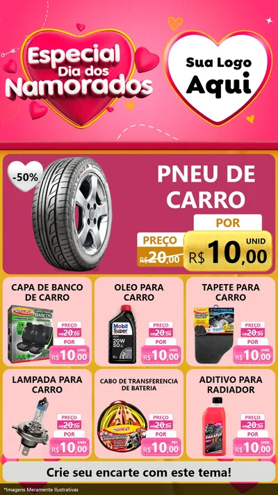 Modelo de Rede Social para Stories com o tema Especial Dia dos Namorados para Auto peças