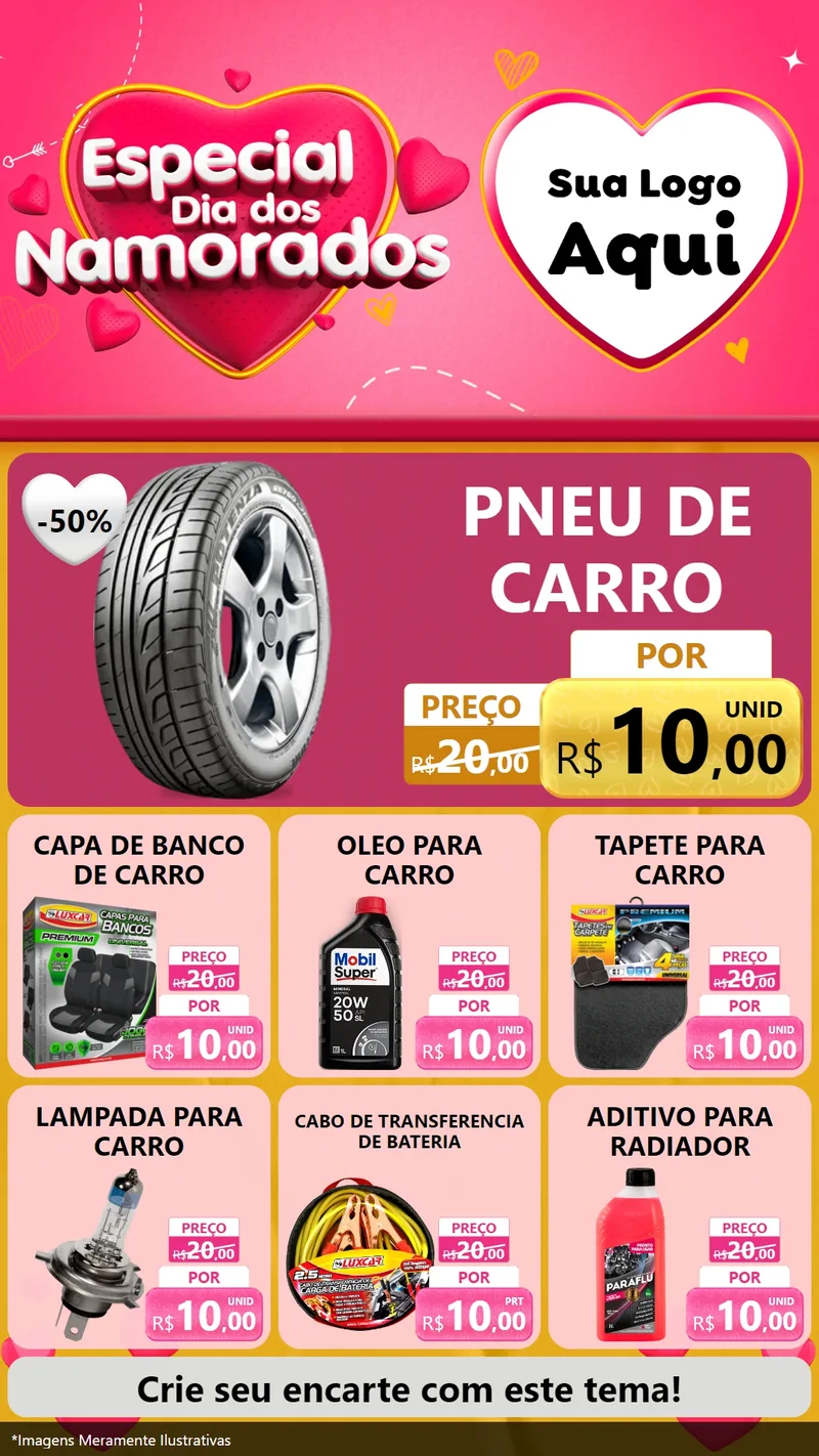 Modelo de Rede Social para Stories com o tema Especial Dia dos Namorados para Auto peças