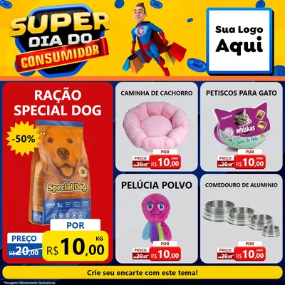 Modelo de Rede Social para Feed Facebook com o tema Super Dia do Consumidor para Pet Shop