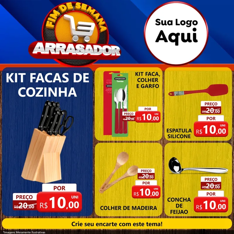 Modelo de Rede Social para Feed Facebook com o tema Fim De Semana Arrasador para Utilidades Domésticas
