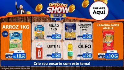 Modelo de TV para TV Horizontal com o tema Ofertas Show No Fim De Semana para Supermercado