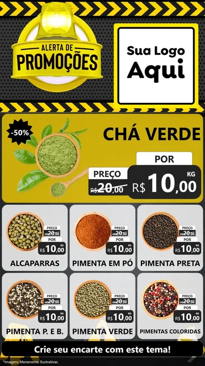 Modelo de Rede Social para Stories com o tema Alerta de Promoções para Produtos Naturais