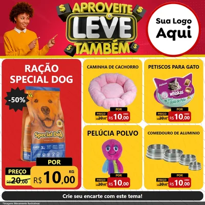 Modelo de Rede Social para Feed Facebook com o tema Aproveite e Leve Também para Pet Shop
