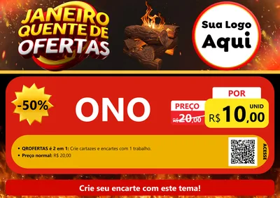 Modelo de Cartaz para Cartaz A4 Horizontal com o tema Janeiro Quente de Ofertas para Óticas