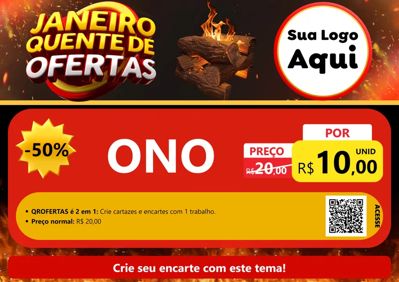 Modelo de Cartaz para Cartaz A4 Horizontal com o tema Janeiro Quente de Ofertas para Óticas