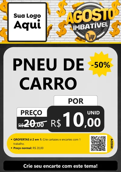 Modelo de Cartaz para Cartaz A4 Vertical com o tema Agosto imbatível para Auto peças