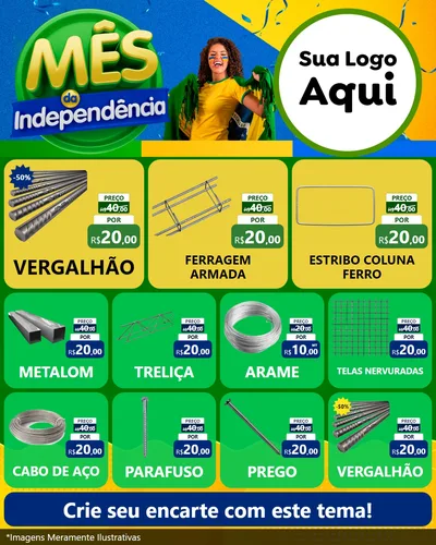 Modelo de Rede Social para Feed Instagram com o tema Mês da Independência para Ferragens
