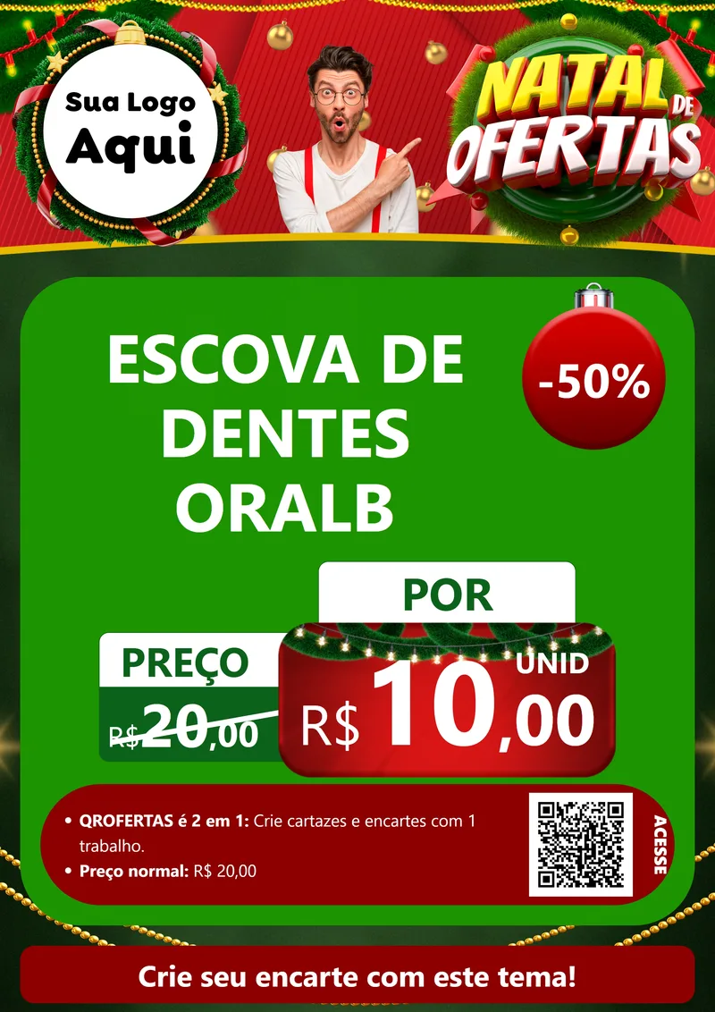Modelo de Cartaz para Cartaz A4 Vertical com o tema Natal de Ofertas para Higiene Pessoal