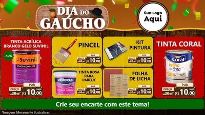 Modelo de TV para TV Horizontal com o tema Dia do Gaúcho para Tintas e Ferramentas