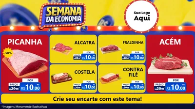 Modelo de TV para TV Horizontal com o tema Semana da Economia para Açougue
