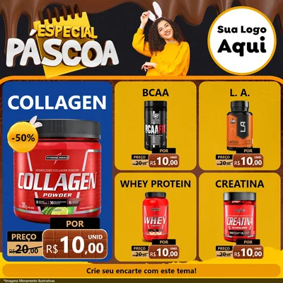 Modelo de Rede Social para Feed Facebook com o tema Especial Páscoa para Suplementos alimentares