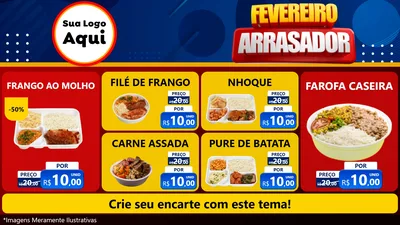 Modelo de TV para TV Horizontal com o tema Fevereiro Arrasador para Restaurante