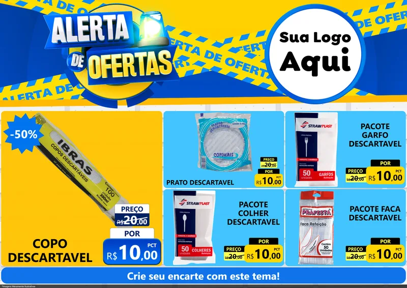 Modelo de Encarte para Encarte A4 Horizontal com o tema Alerta de Ofertas para Embalagens