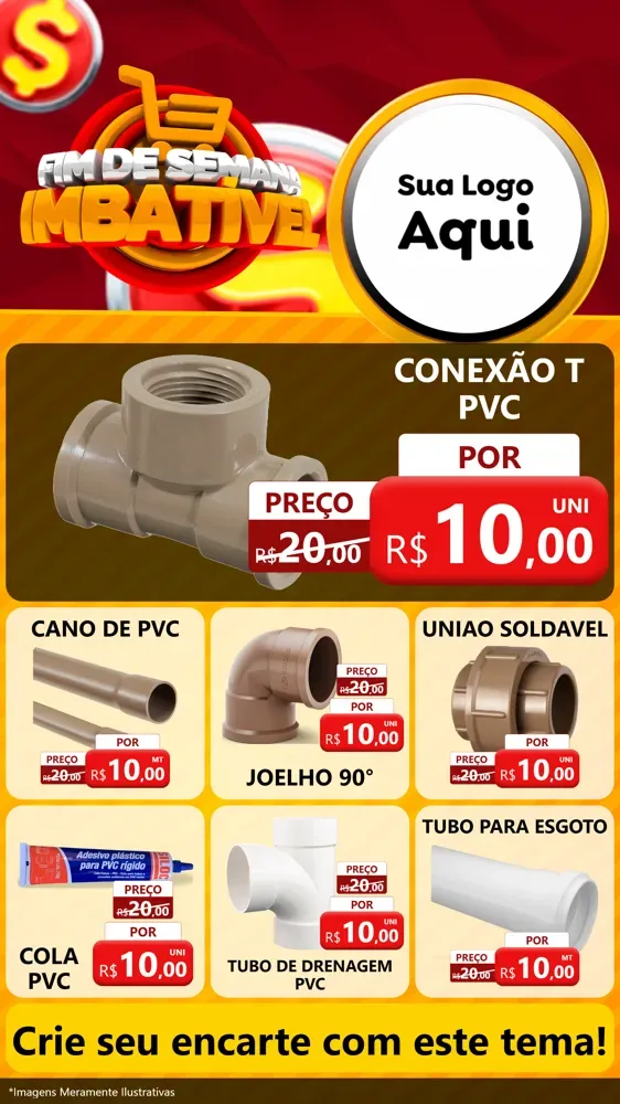 Modelo de Rede Social para Stories com o tema Fim de Semana Imbatível para Tubos e conexões