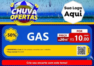 Modelo de Cartaz para Cartaz A4 Horizontal com o tema Chuva de Ofertas para Água e gás