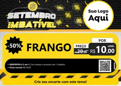 Modelo de Cartaz para Cartaz A4 Horizontal com o tema Setembro Imbatível para Assados