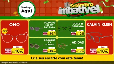 Modelo de TV para TV Horizontal com o tema Setembro Imbatível para Óticas