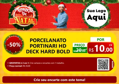 Modelo de Cartaz para Cartaz A4 Horizontal com o tema Promoção de Natal para Pisos e revestimentos