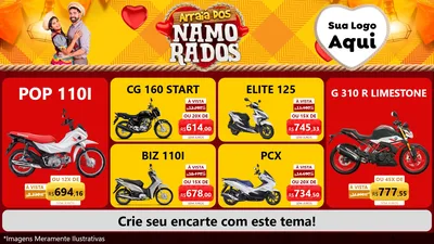 Modelo de TV para TV Horizontal com o tema Arraiá dos Namorados para Concessionaria de Motos