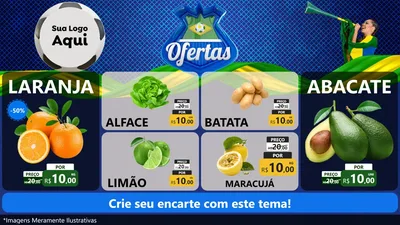 Modelo de TV para TV Horizontal com o tema Ofertas (Futebol) para Hortifrúti