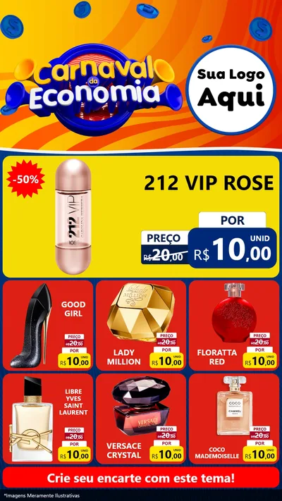 Modelo de Rede Social para Stories com o tema Carnaval da Economia para Perfumes