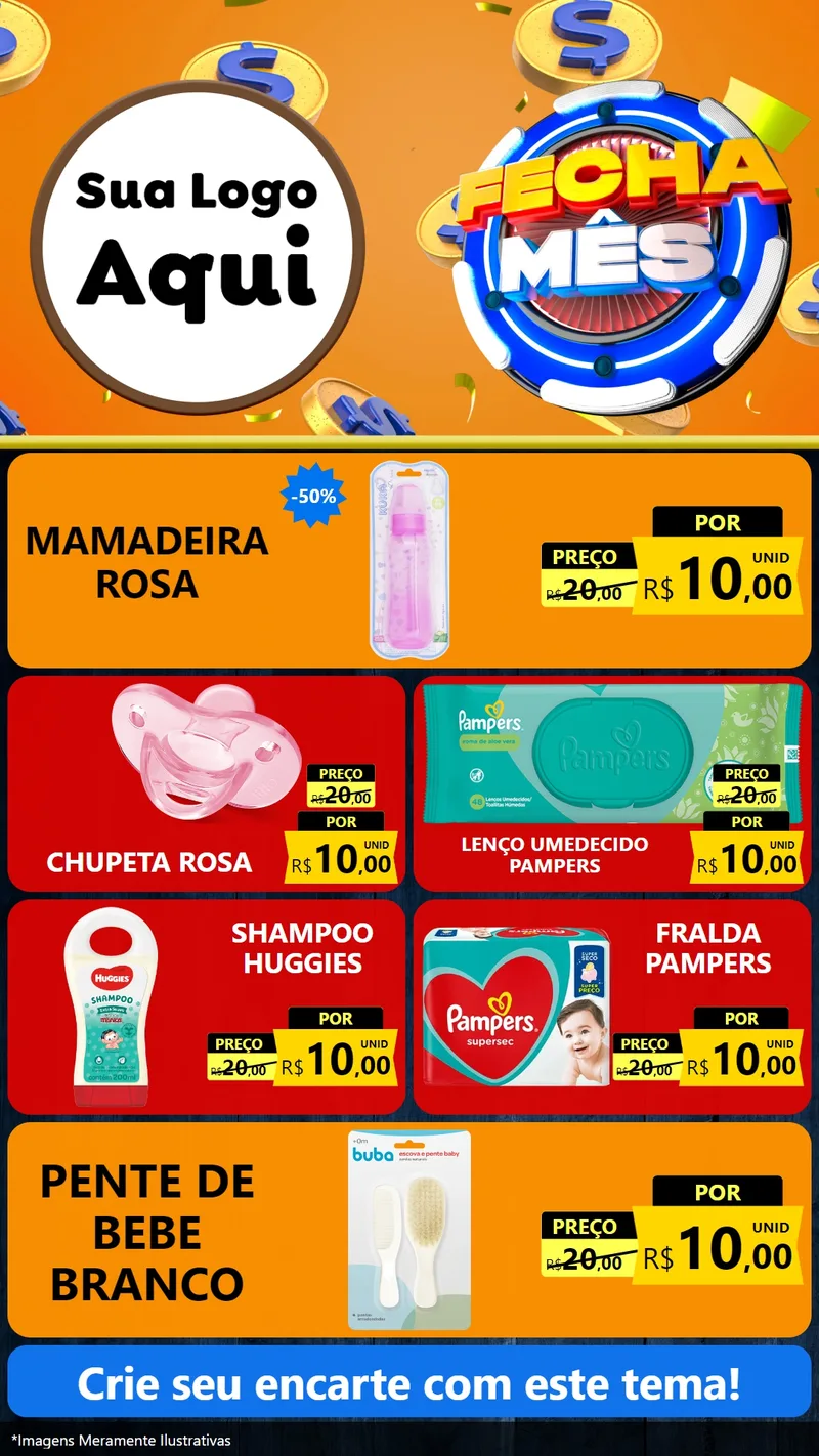 Modelo de TV para TV Vertical com o tema Fecha Mês para Bebês