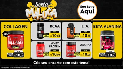 Modelo de TV para TV Horizontal com o tema Sexta Maluca para Suplementos alimentares